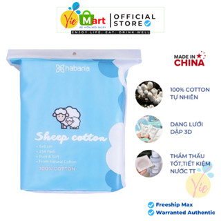 BÔNG TẨY TRANG CỪU HABARIA - HABARIA SHEEP COTTON 234 MIẾNG