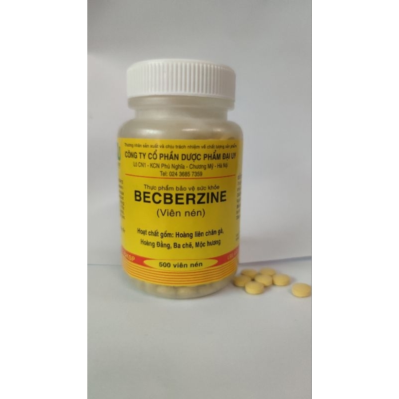 BECBERZINE viên hương liên lọ 500 viên - Hỗ trợ giảm triệu chứng rối loạn tiêu hóa, đầy bụng tiêu chảy.