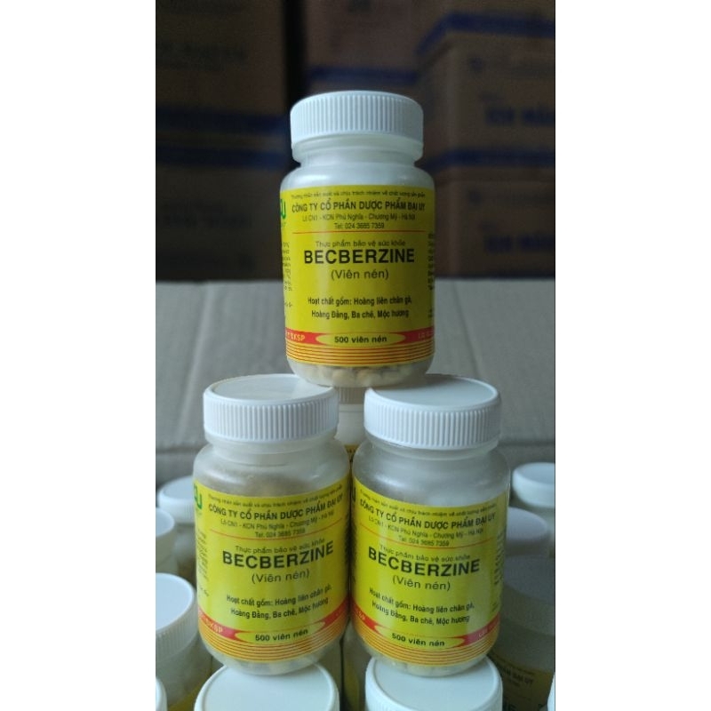 BECBERZINE viên hương liên lọ 500 viên - Hỗ trợ giảm triệu chứng rối loạn tiêu hóa, đầy bụng tiêu chảy.