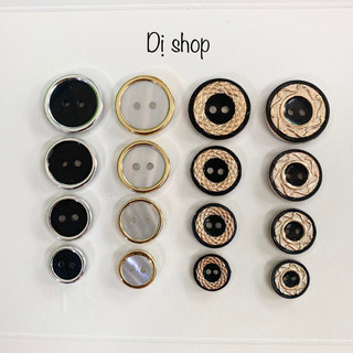 Sét 10 nút áo cúc áo khuy cúc vest nhựa 2 lỗ