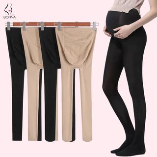 Quần tất bầu mùa đông BONNA dày dặn, ấm áp, mặc trong váy thoải mái, cạp quần nâng đỡ bụng bầu, co giãn 4 chiều QT002