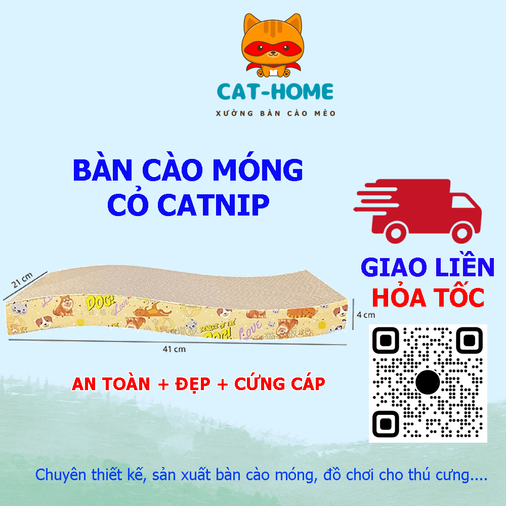 BÀN CÀO MÓNG MÈO, BÀN CÀO MÓNG CHO MÈO, GIÚP MÈO CÀO SẠCH VÀ MÒN BỚT MÓNG TẶNG CỎ BẠC HÀ CATNIP