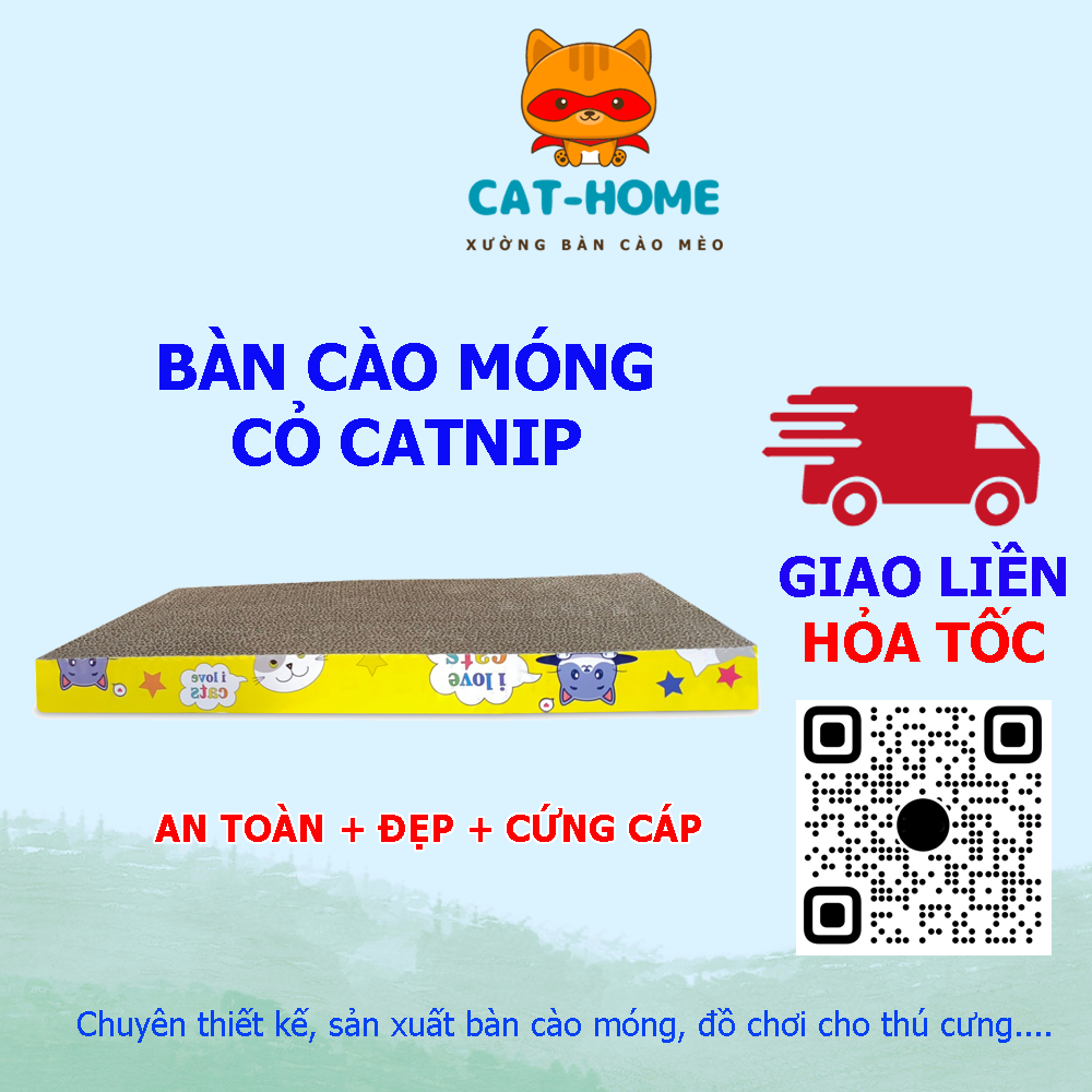 BÀN CÀO MÓNG MÈO, BÀN CÀO MÓNG CHO MÈO, GIÚP MÈO CÀO SẠCH VÀ MÒN BỚT MÓNG TẶNG CỎ BẠC HÀ CATNIP