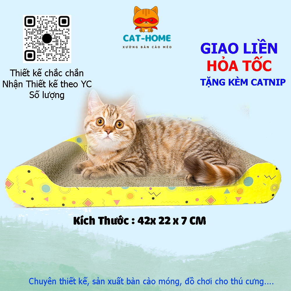 BÀN CÀO MÓNG MÈO, BÀN CÀO MÓNG CHO MÈO, GIÚP MÈO CÀO SẠCH VÀ MÒN BỚT MÓNG TẶNG CỎ BẠC HÀ CATNIP