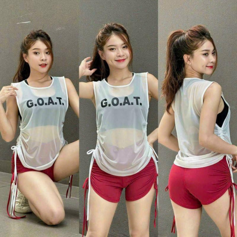Áo tank top lưới mặc ngoài áo bra tập thể thao