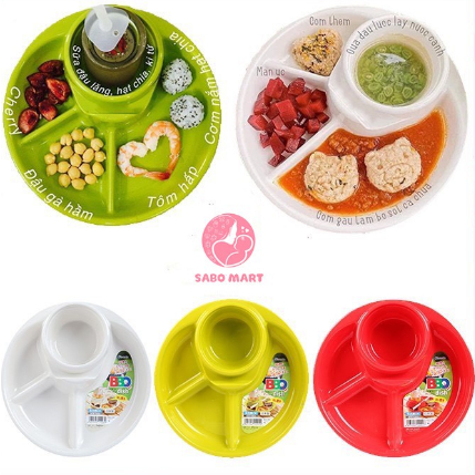 Khay Ăn Dặm BLW Khay Chia Khẩu Phần Ăn Cho Bé Inomata Nhật Bản 1420