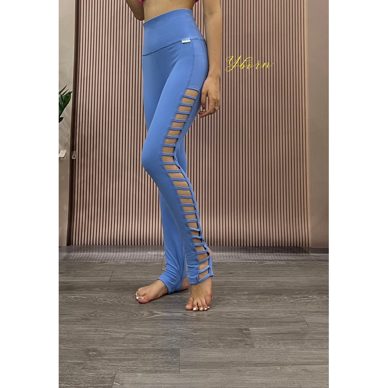 Legging đan xẻ gót chính hãng Yborn/ fom tôn dáng co giãn 4 chiều cạp cao gen bụng