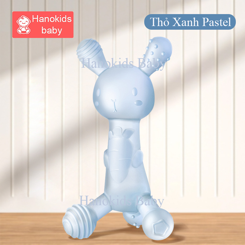 Nướu Gặm Cho Bé Sơ Sinh Silicon Cao Cấp Siêu Mềm Không Mùi Hình Thỏ Cầm Tay  – Hanokids Baby