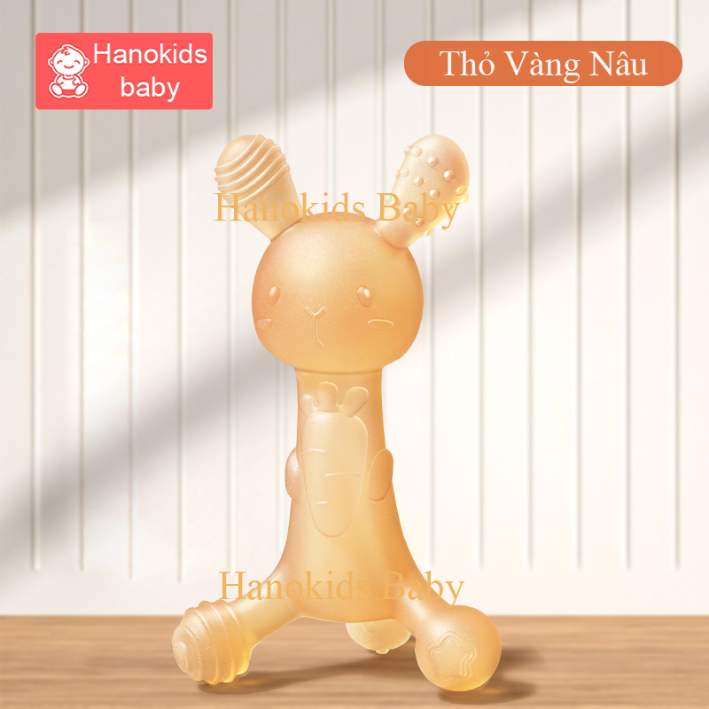 Nướu Gặm Cho Bé Sơ Sinh Silicon Cao Cấp Siêu Mềm Không Mùi Hình Thỏ Cầm Tay  – Hanokids Baby