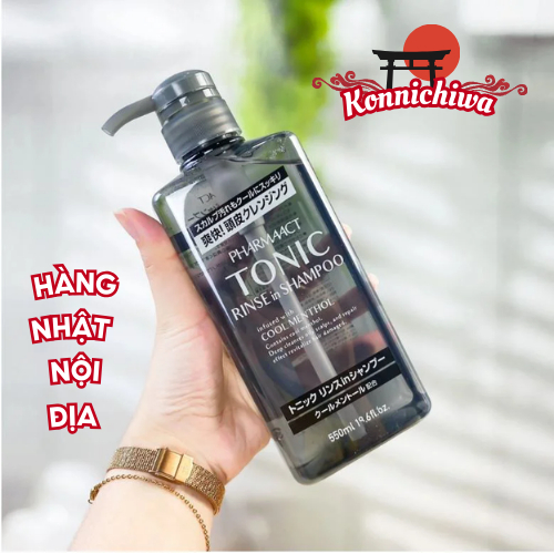 Dầu gội sữa tắm cho nam Pharmaact tonic 550ml tinh chất bạc hà, lô hội mát lạnh sảng khoái Nhật Bản - Konnichiwa