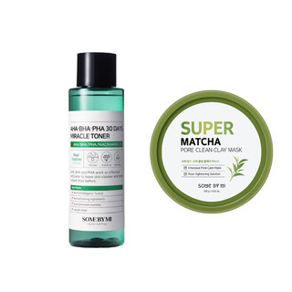 COMBO Some By Mi AHA-BHA-PHA 30 Days Miracle Toner 150ml + Mặt Nạ Super Matcha Pore Clean Clay Mask 100g
