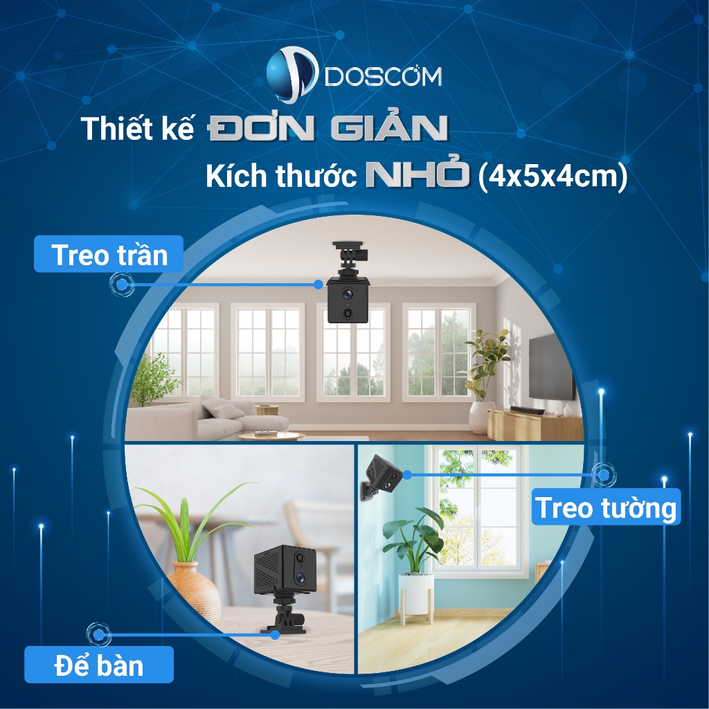 Camera 4G DOSCOM DA1 Pro - Dùng Mạng 4G, Pin Tối Đa 15 Ngày, Full HD 2mp
