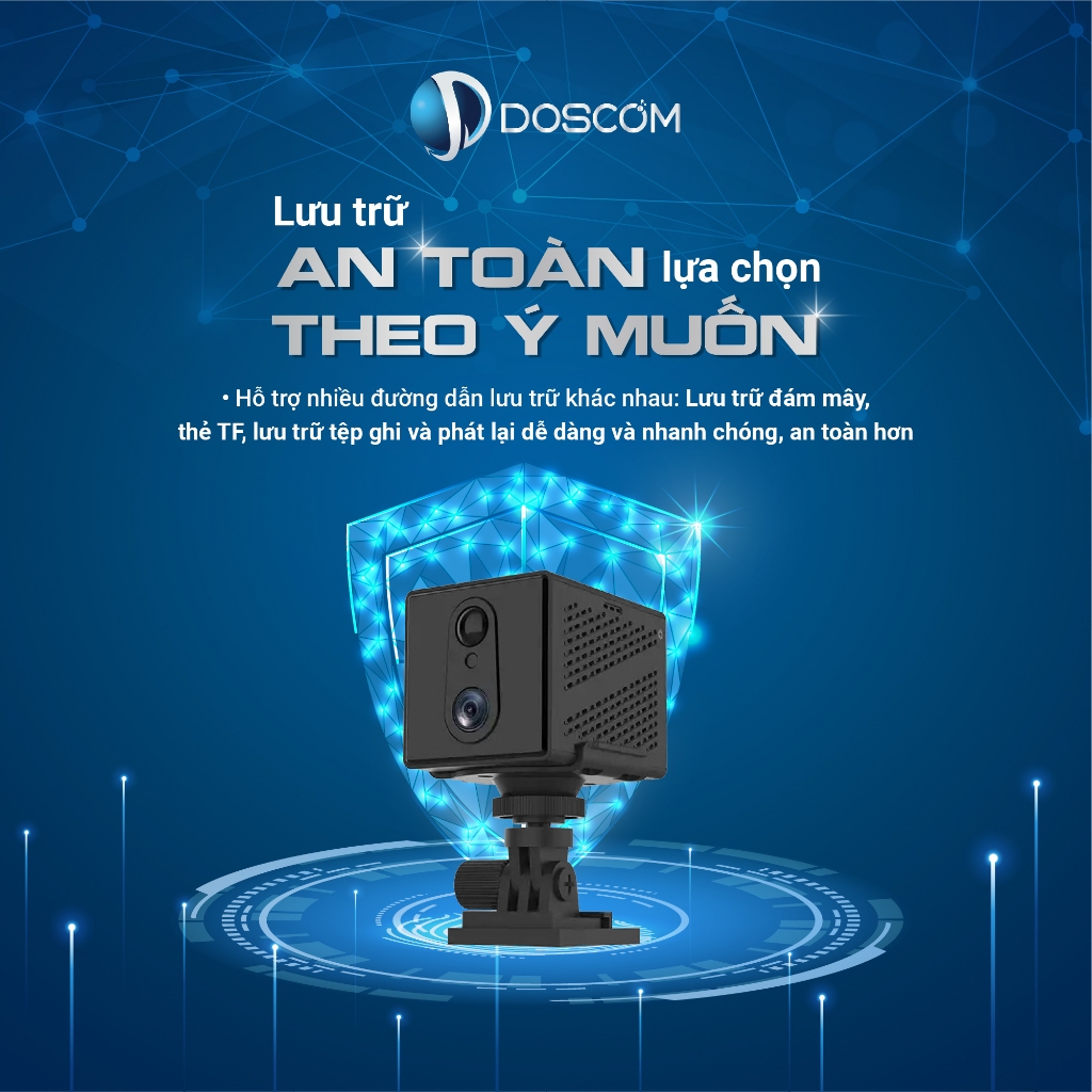 Camera 4G DOSCOM DA1 Pro - Dùng Mạng 4G, Pin Tối Đa 15 Ngày, Full HD 2mp