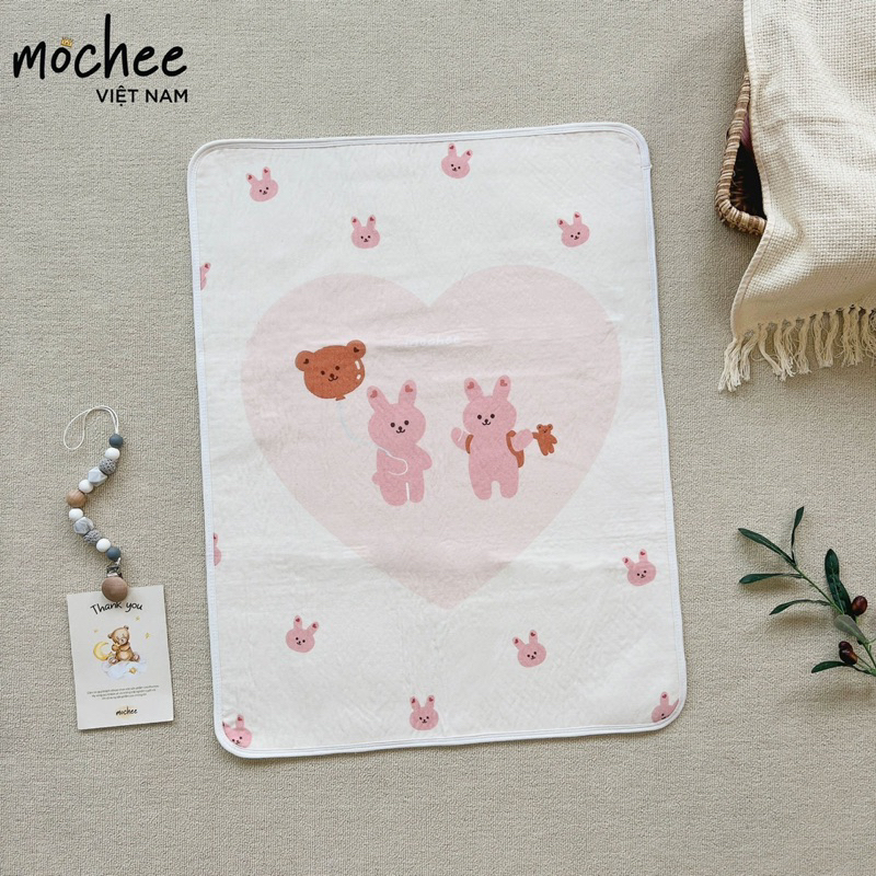 Lót Chống Thấm Cotton MOCHEE, Lót Thay Bỉm Cho Bé