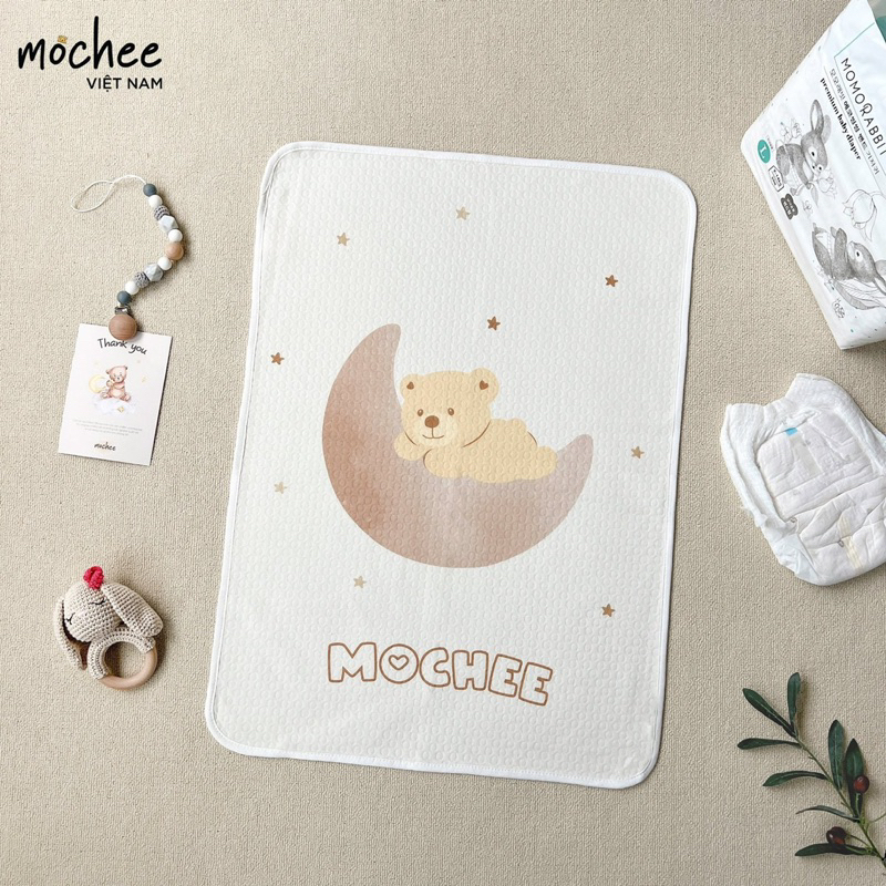 Lót Chống Thấm Cotton MOCHEE, Lót Thay Bỉm Cho Bé