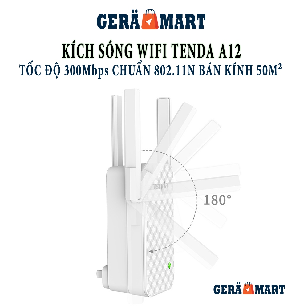 Kích Sóng Wifi Tenda A12 3 Râu Tốc độ 300Mbps chuẩn 802.11N hàng mới chính hãng