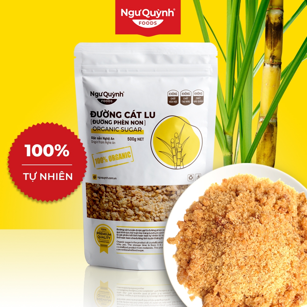 ĐƯỜNG CÁT LU (đường mía non) 100%TỰ NHIÊN NGUYÊN CHẤT TỪ MẬT MÍA - CÓ CHỨNG NHẬN VSATTP 500gram/túi