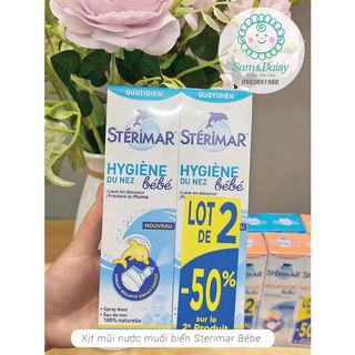 Xịt muối mũi Sterimar nước biển sâu xịt mũi cá heo vàng, cam Sterimar pháp 100ml