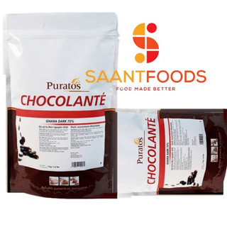 Socola hạt nút đen 75% Puratos - 1kg/gói