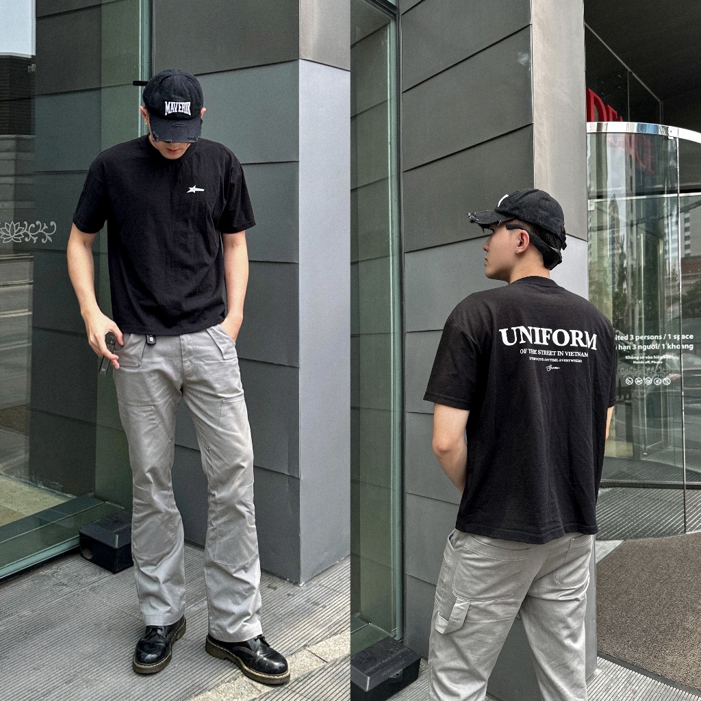 Áo thun Boxy nam nữ, Áo phông tay ngắn cổ tròn unisex 5 màu Uniform Boxy Tee Gucoon