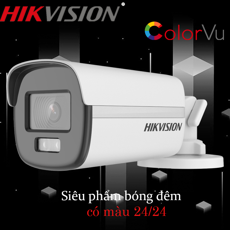 CAMERA THÂN TRỤ CÓ MÀU BAN ĐÊM 2MP HIKVISION DS-2CE12DF0T-F - HỖ TRỢ ÁNH SÁNG 40M HÀNG CHÍNH HÃNG- BẢO HÀNH 2 NĂM