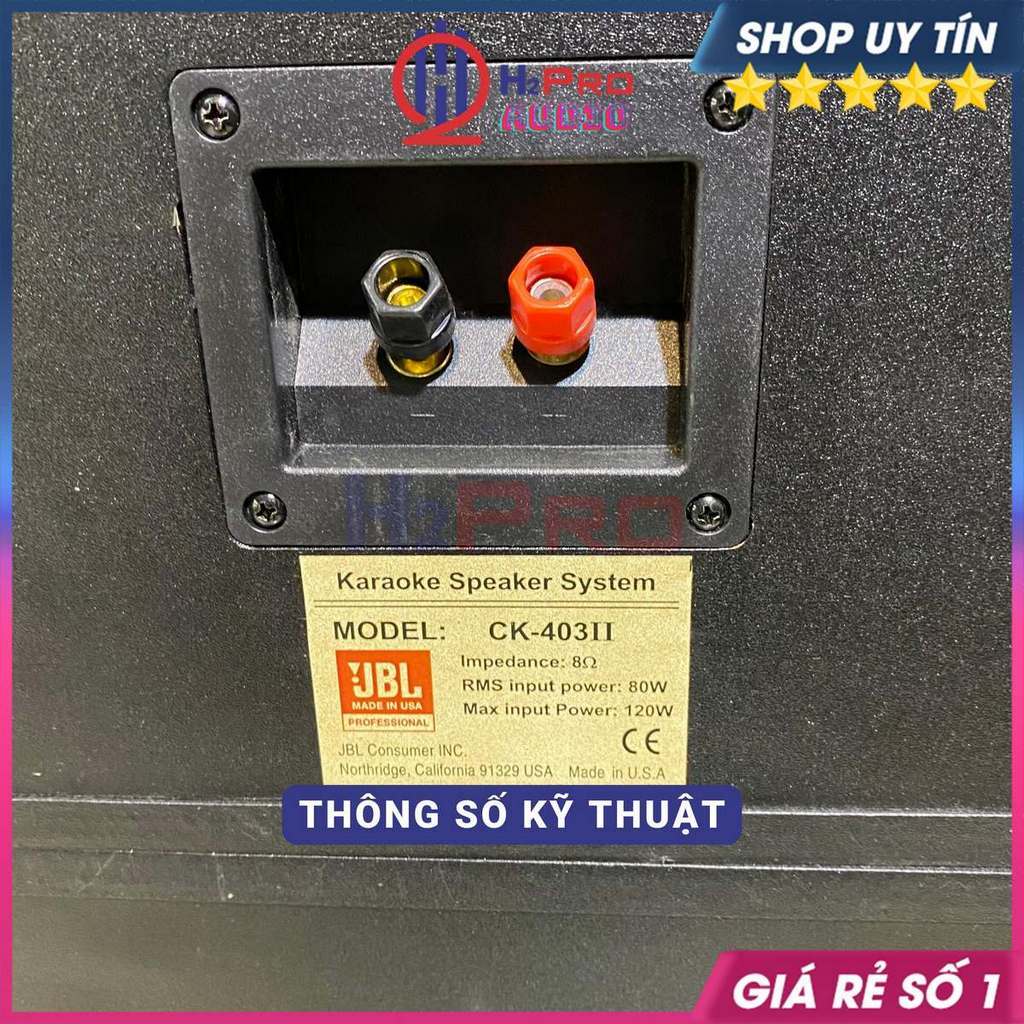 Đôi Loa Trợ Lời JBL CK-403II Bãi Zin - Bass Kép 12Cm - 240W, 2 Loa Lời Karaoke Gia Đình Cao Cấp, Quà 10M Dây-H2Pro Audio