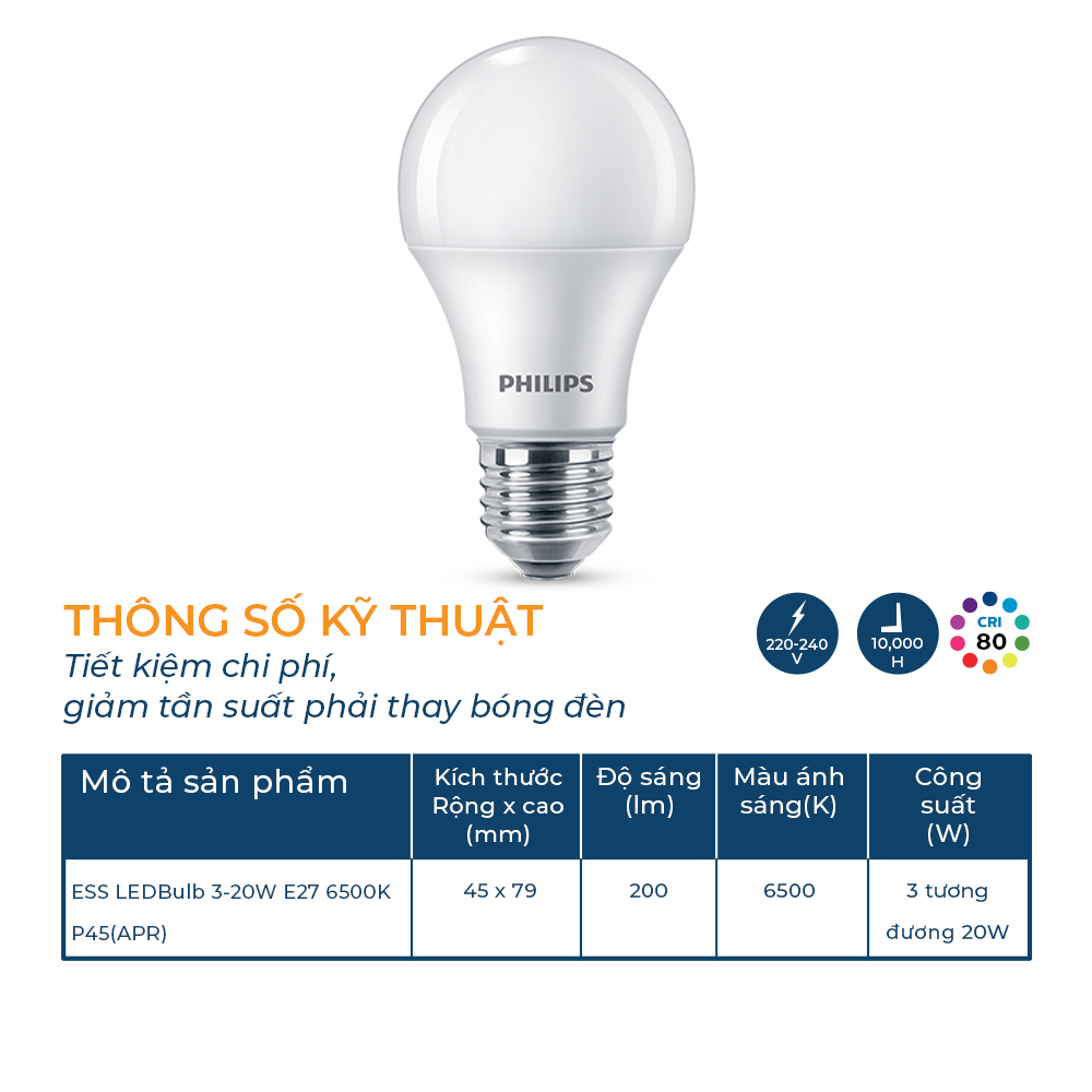 Bóng đèn Philips essential LED Bulb (Nhiều loại bóng check chi tiết ở SKU sản phẩm)