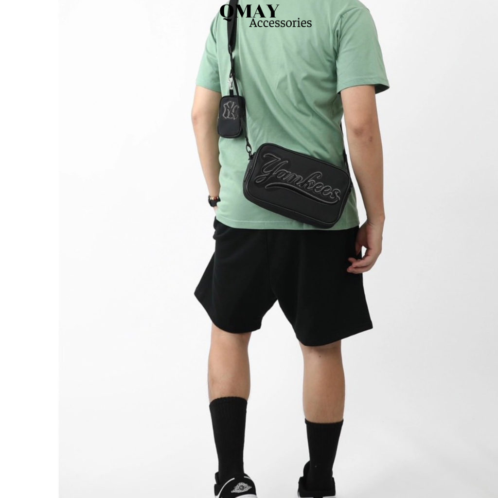 Túi Đeo Chéo NEWYORK MLB Logo Thêu Thời Trang Nam Nữ 2 Ngăn Tiện Lợi Full Tem Tag Size 24cm x 15cm x 6cm