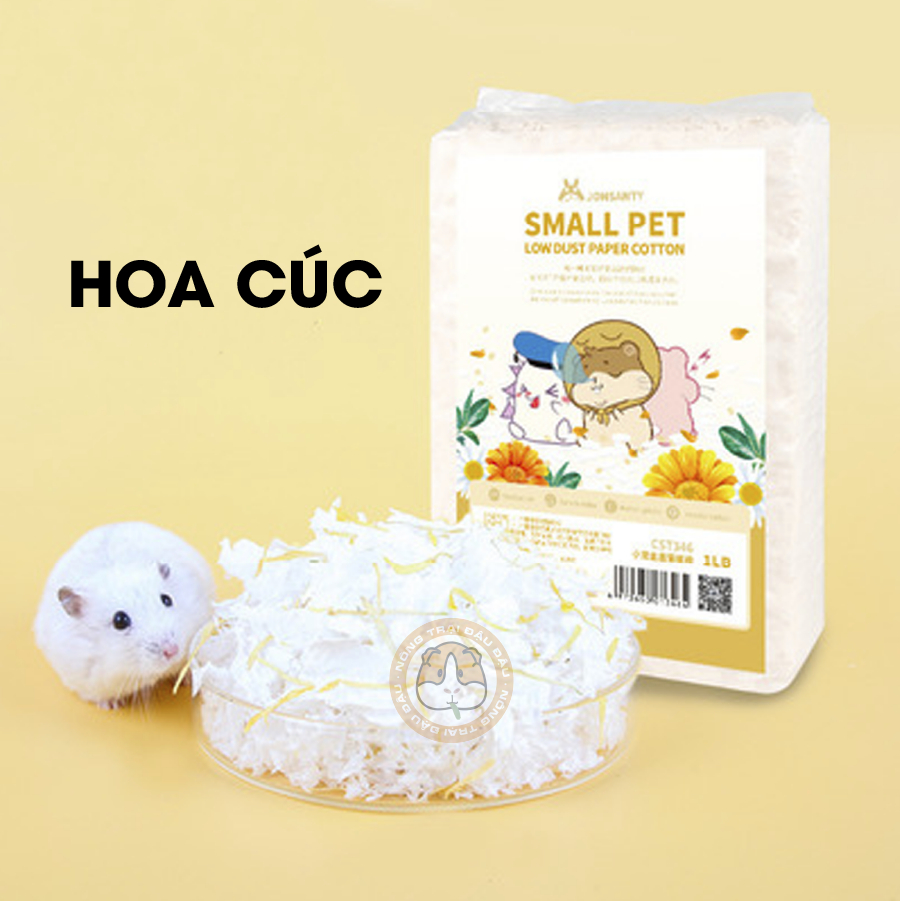 Giấy Lót Chuồng Hamster Jonsanty Ít Bụi Hương Hoa Thơm Mát 450g