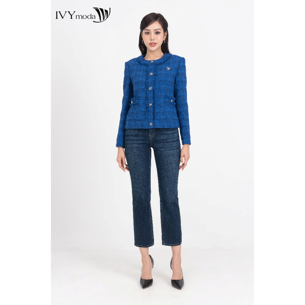 Quần jeans ống loe nhẹ nữ IVY moda MS 25M7876