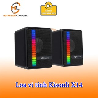 Loa vi tính kisonli x14 led 2*3w 2.0 speaker nhỏ gọn