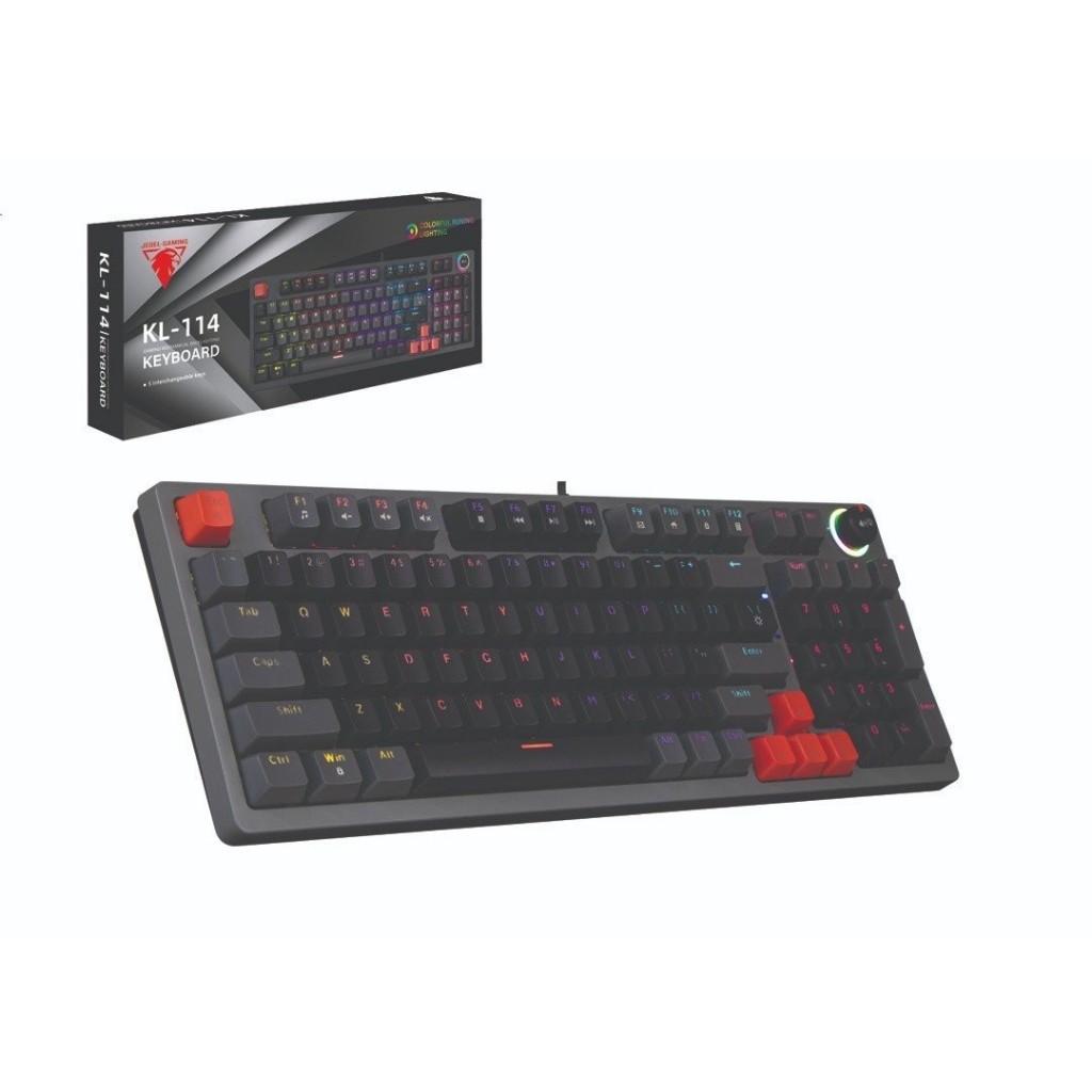 Bàn phím cơ Jedel KL 114 Red Switch LED Rainbow 11 chế độ - Hàng chính hãng