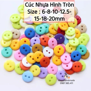 Cúc nhựa trang trí hình tròn màu sắc