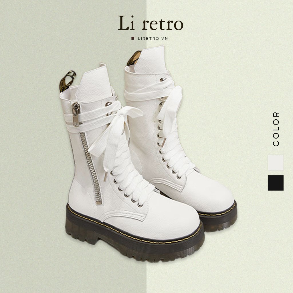 Dr Boots 1918 - Giày da nữ da bò thật phong cách vintage Li retro