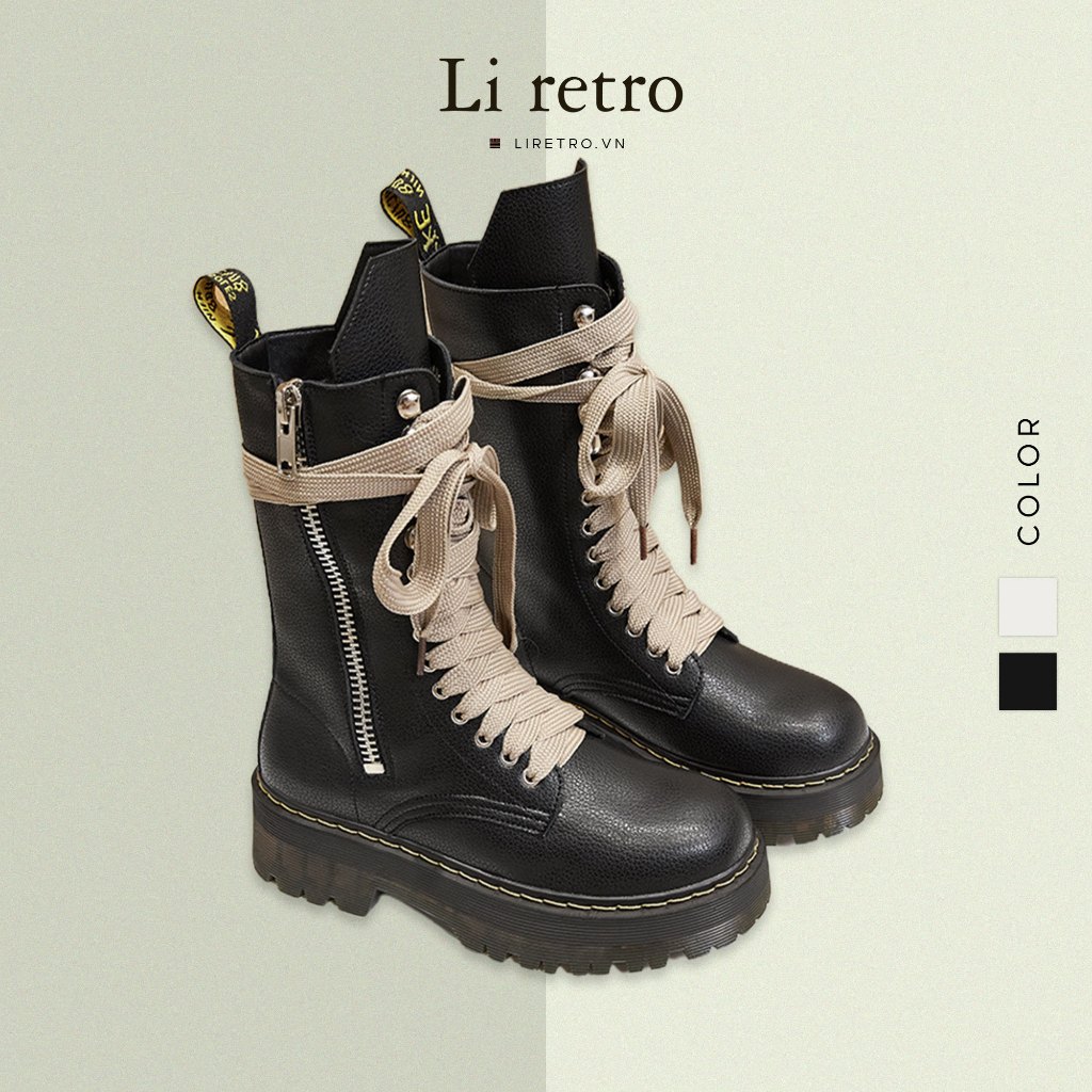 Dr Boots 1918 - Giày da nữ da bò thật phong cách vintage Li retro