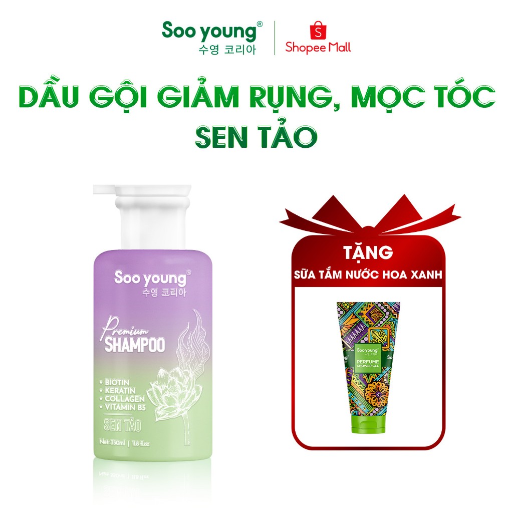 Dầu gội Sen Tảo SOOYOUNG giảm rụng mọc tóc 350ml