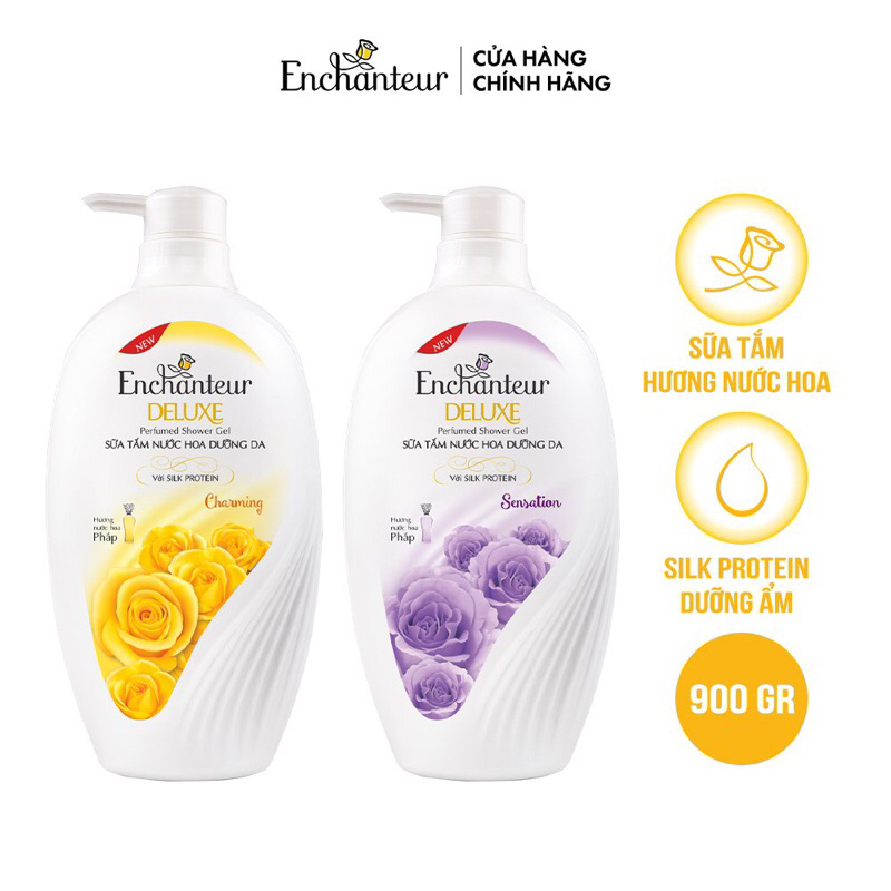 Sữa Tắm Enchanteur Hương Nước Hoa Thơm Lâu Trắng Da Chai 650ml 900ml Các Màu