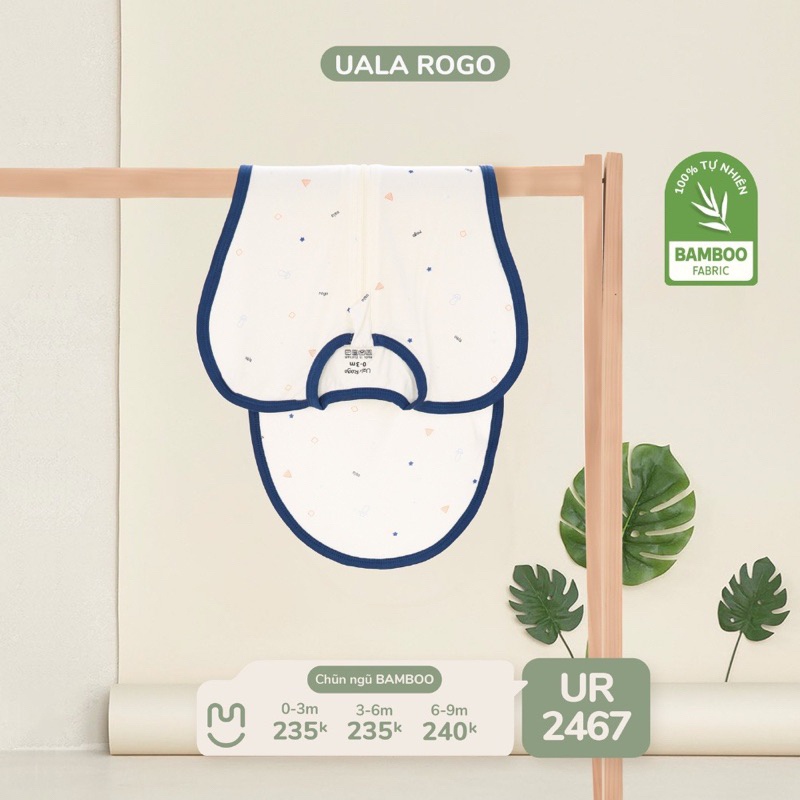 Nhộng chũn cho bé Ualarogo 0-9 tháng chống giật mình tự ngủ vải sợi tre Bamboo co giãn thoáng mát 2467
