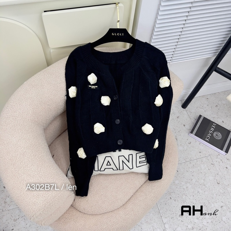 💋Áo khoác len hoa cao cấp