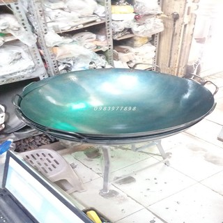 CHẢO THÉP HAI QUAY TÔI ĐEN DẦU SẴN CHIÊN CƠM SIZE TỪ 55CM ĐẾN 70CM.