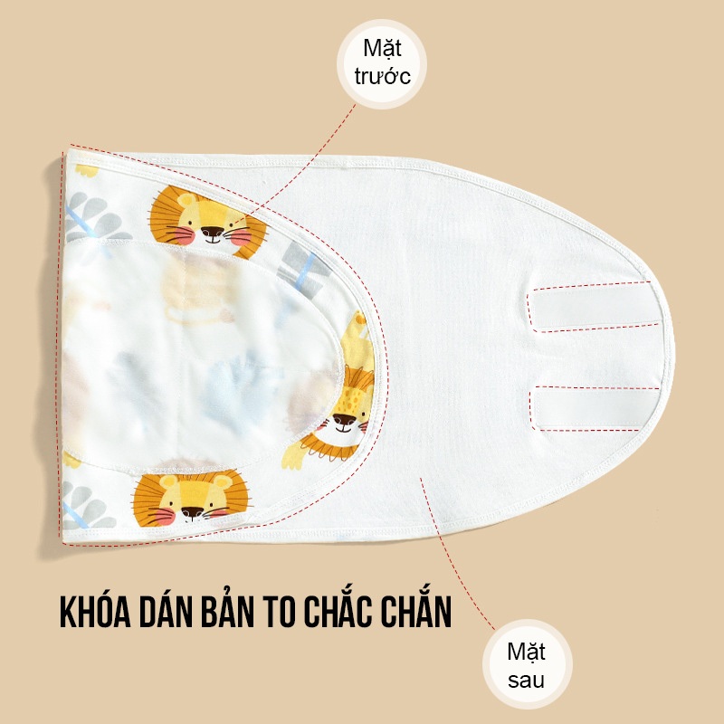 Khăn quấn bé sơ sinh chống giật mình loại mỏng, dùng làm ủ quấn tay cho bé, quấn chũn mùa hè thoáng mát mềm mại