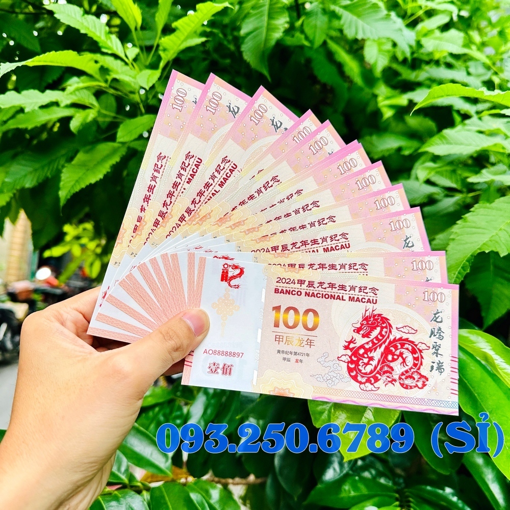 Tiền Hình Con Rồng 100 MaCao Lì Xì Tết - TẾT Giáp Thìn 2024
