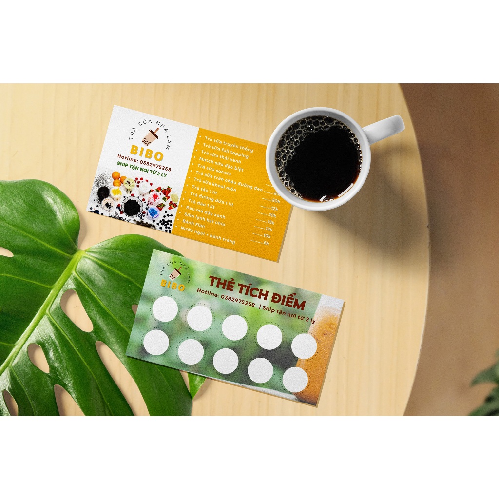 COMBO 500 Namecard in theo yêu cầu, Thẻ tích điểm Thẻ giấy Voucher Card, Thank you Phiếu Liệu trình In Nailbox