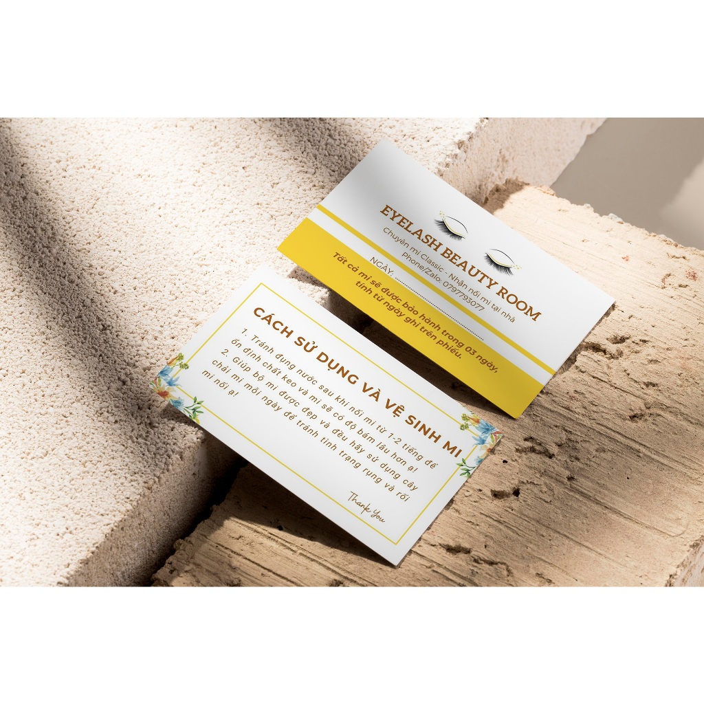 COMBO 500 Namecard in theo yêu cầu, Thẻ tích điểm Thẻ giấy Voucher Card, Thank you Phiếu Liệu trình In Nailbox