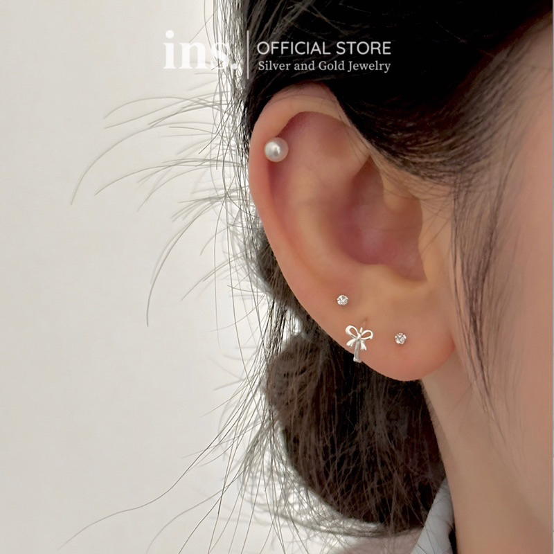 Khuyên tai bạc nữ INS khuyên nơ Loli xinh xắn dễ thương / Giá 1 chiếc