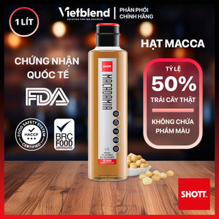 Syrup shott vị hạt macca chai 1 lít - nguyên liệu pha chế đồ uống - hàng chính hãng
