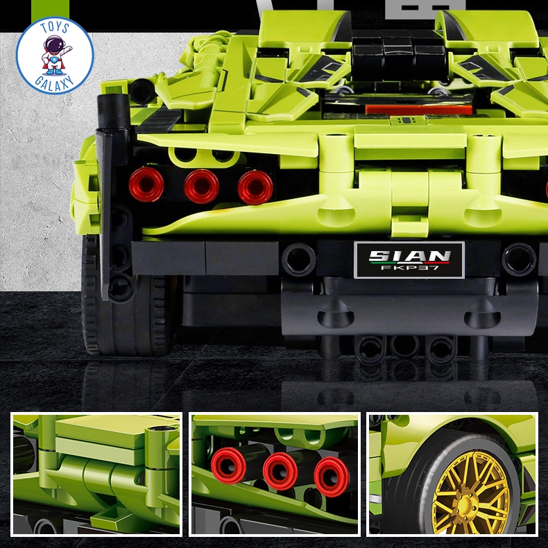 Đồ Chơi Lắp Ráp Mô Hình Điều Khiển Từ Xa RC Siêu Xe Lamborghini Sian / Aventador / Bugatti / Ferrari / Porsche JKC7101