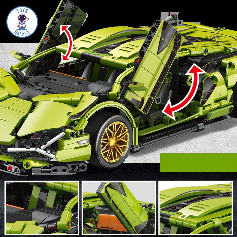Đồ Chơi Lắp Ráp Mô Hình Điều Khiển Từ Xa RC Siêu Xe Lamborghini Sian / Aventador / Bugatti / Ferrari / Porsche JKC7101