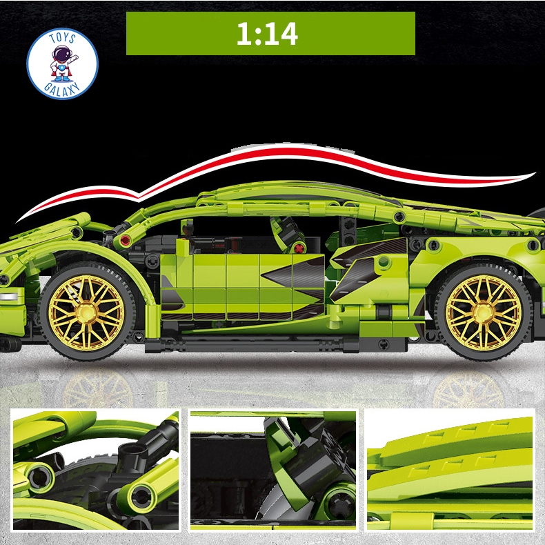 Đồ Chơi Lắp Ráp Mô Hình Điều Khiển Từ Xa RC Siêu Xe Lamborghini Sian / Aventador / Bugatti / Ferrari / Porsche JKC7101