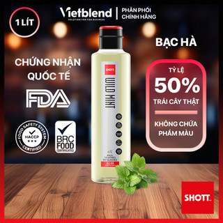Syrup shott vị bạc hà chai 1 lít - nguyên liệu pha chế đồ uống - hàng chính hãng